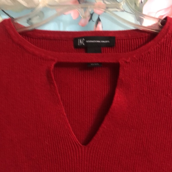 INC red choker neck sweater - Picture 2 of 7
